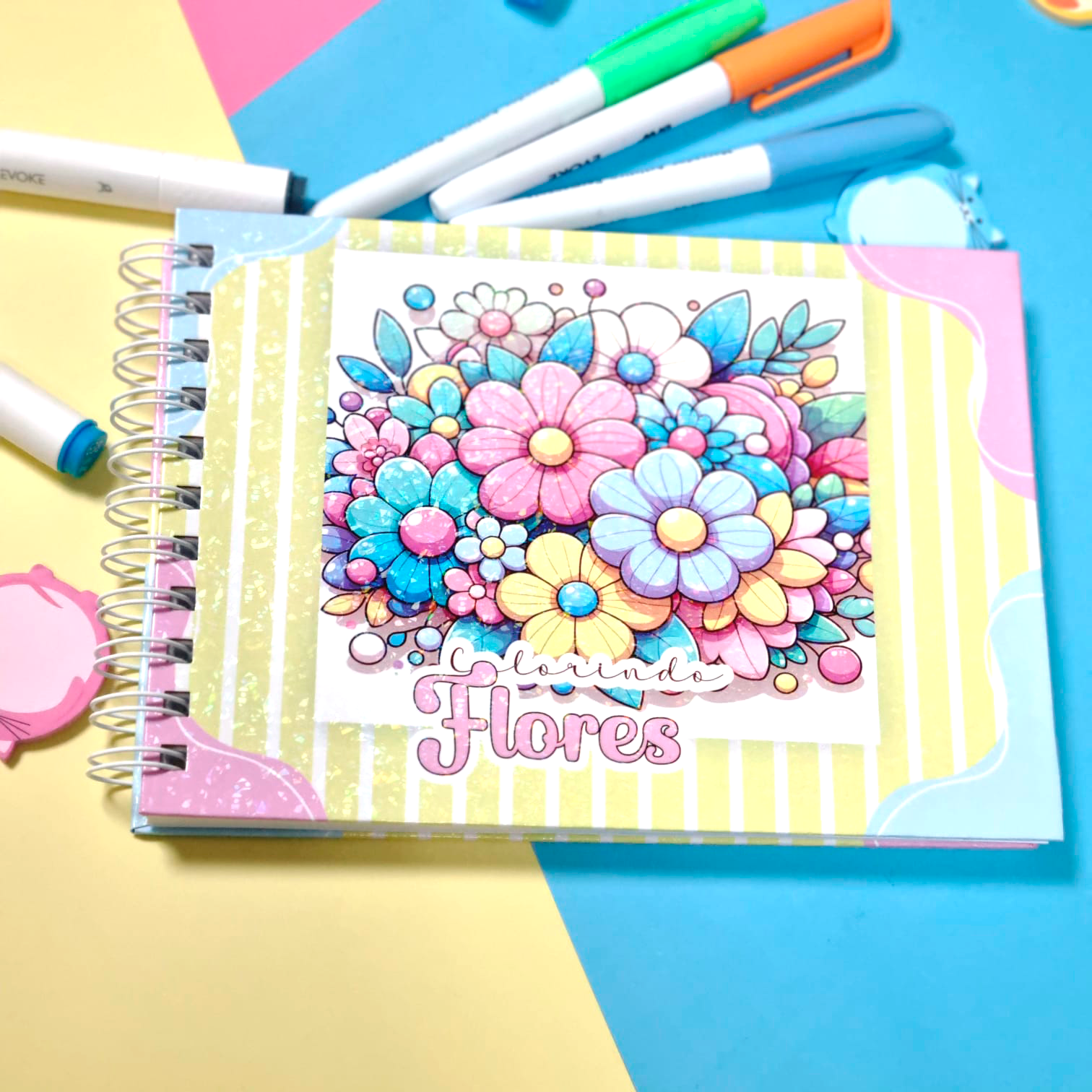 Livro para colorir Flores - Capa Amarelo