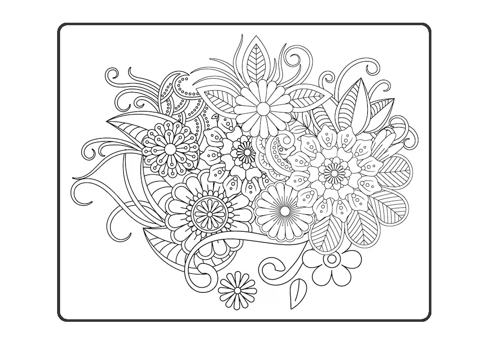 Livro para colorir Flores - Capa Amarelo - Imagem 4