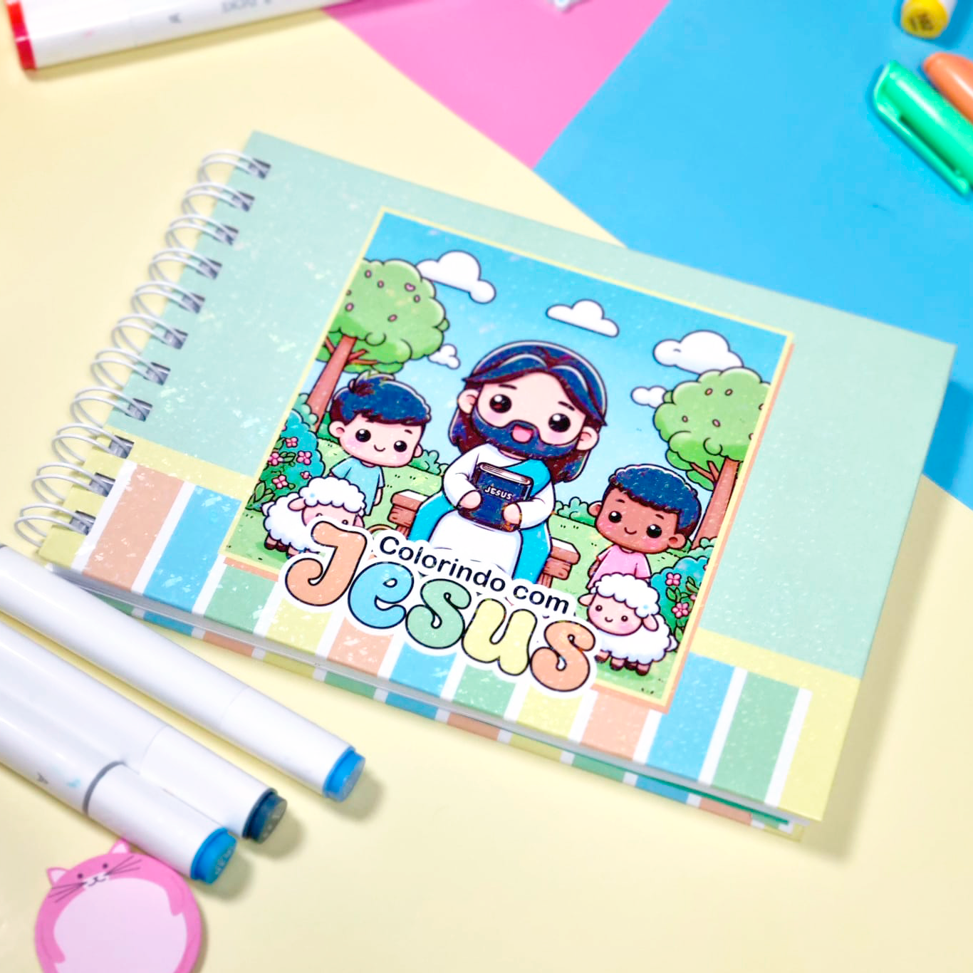 Livro Colorindo com Jesus: Para Meninos - Capa Verde